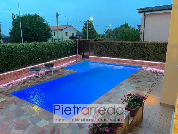 piscina pavimento in quarzite brasiliana rosa antiscivolo atermica pietrarredo milano prezzo bordo