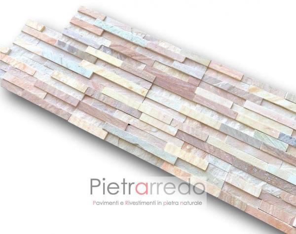 pannelli muretto da rivestimento decorativo in pietra rosa quarzite gontero codice cg013 offerta prezzo san tomè brasil price cladding