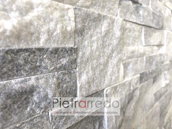 pannello decorativo in pietra naturale quarzite ghiaccio scozzese pietrarredo lombardia parabiago prezzo placca deco colore bianco grigio brillantinata