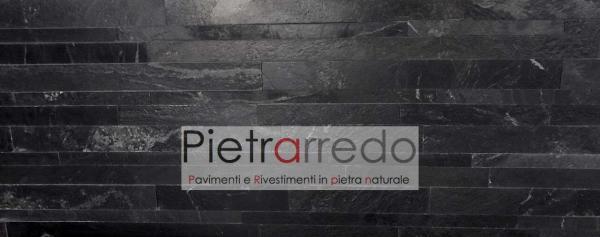 offerta listelli in pietra muretti pietrarredo milano costo quarzite nera impermeabile costi prezzo facciate fiammata anticata