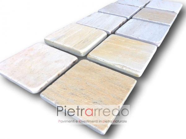 piastrelle quadrate piccole in pietra antiscivolo per pavimenti saune centro benessere eleganti prezzi milano spa pietrarredo