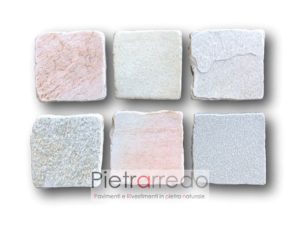 piastrelle tozzetti 20cm x 20 cm quadrate in pietra quarzite brasiliana per saune piscine centro benessere lati anticati vecchi prezzi