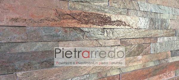rivetimento in pietra copper metal red prezzo liste strips singol gontero artesia marmo parete pietrarredo milano
