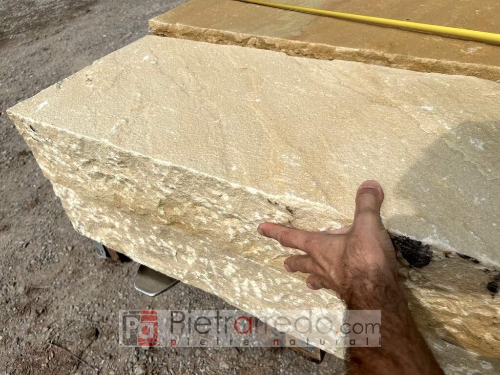 Gradoni in pietra naturale Arenaria gialla mint, offerta e prezzi -50%