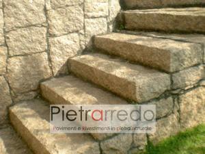 costo gradini gradoni da giardino per alzate contenimento terra sui lati sasso grezzo rustico pietrarredo milano
