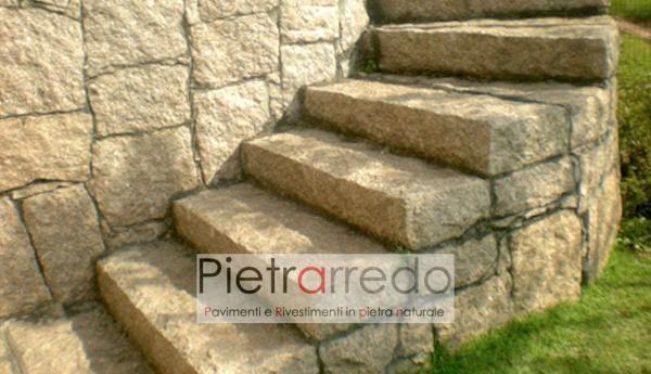 costo gradini gradoni da giardino per alzate contenimento terra sui lati sasso grezzo rustico pietrarredo milano