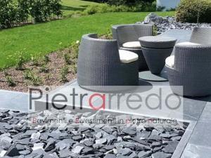 scaglie in ardesia nera per arredo giardino decorazioni aiuole stone garden zen giapponesi crespi bonsai parabiago prezzo pietrarredo milano