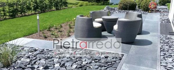 scaglie in ardesia nera per arredo giardino decorazioni aiuole stone garden zen giapponesi crespi bonsai parabiago prezzo pietrarredo milano