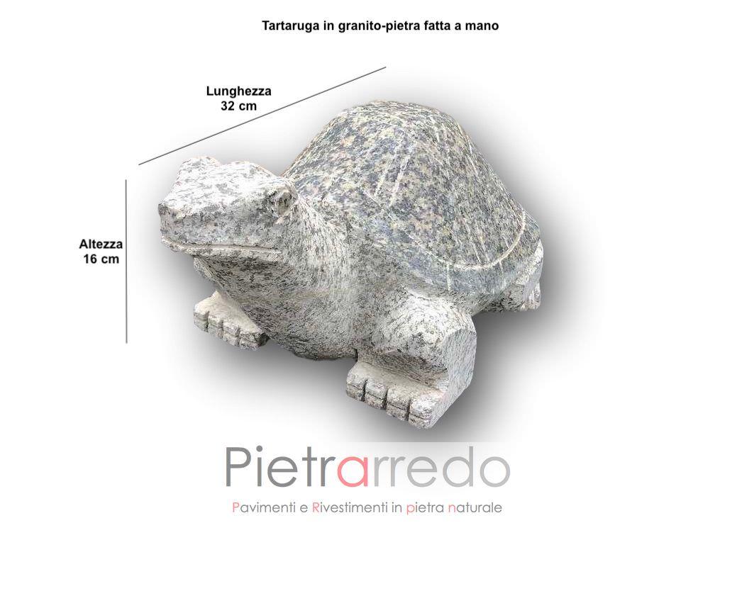 Tartaruga da giardino aredamento decori per prato pietra sasso granito pietrarredo milano costo