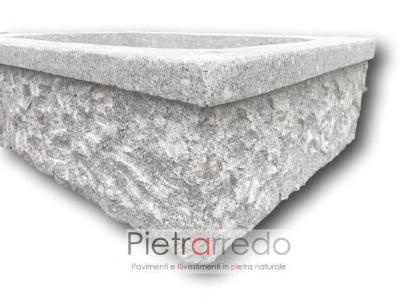 blocco di sasso pietra per lavello lavabo rustico offerta e costo pietrarredo milano