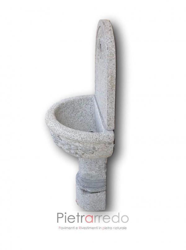 fontana da incollare al muro in sasso vero pietra pietrarredo milano imperto stone garden grey price granite carving products