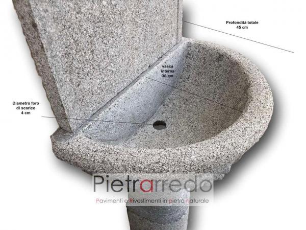 fontana grande da muro in sasso pietra bocciadata fatta a mano con decorazioni uva e foglie impero pietraredo milano costo