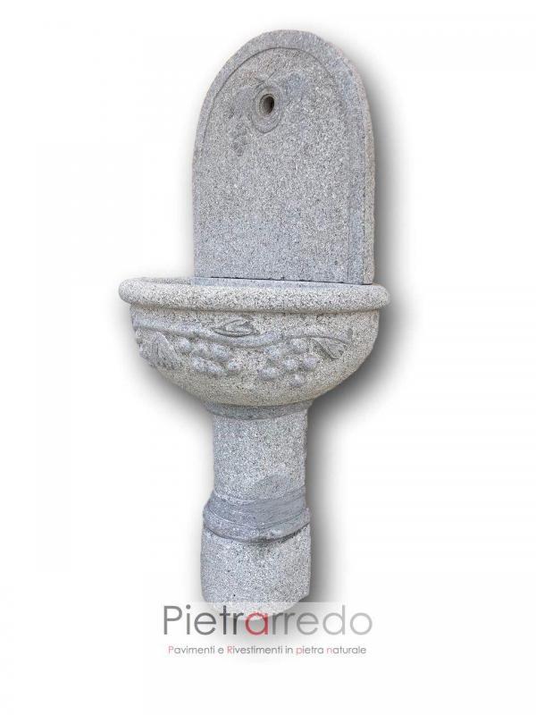 fotanone impero a muro fontana in graito sasso pietra fatta a mano elegate bella grande pietrarredo milano costo prezzo