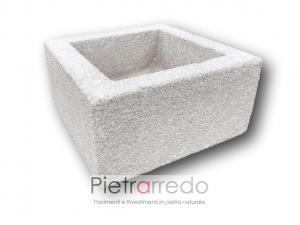 lavandino 40cm x 40cm offerta prezzo con scarico rustico pietrarredo milano