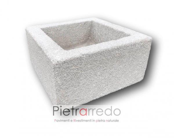 lavandino 40cm x 40cm offerta prezzo con scarico rustico pietrarredo milano