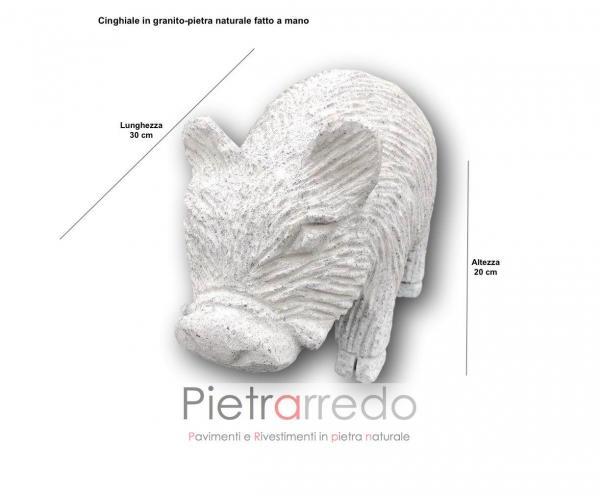 prezzo cinghiale in granito pietra fatto a mano decorato prezzo costo pietrarredo milano