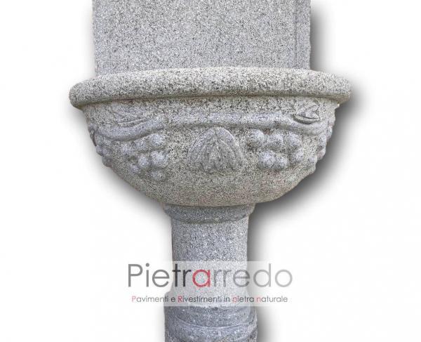 prezzo fontanone in granito grey granite carving pietrarredo milano costi oferta fatta a mano