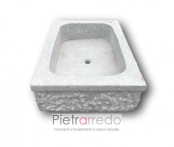 vasca e lavabo lavello in pietra sasso vero granito pietrarredo costi per cucina rustica