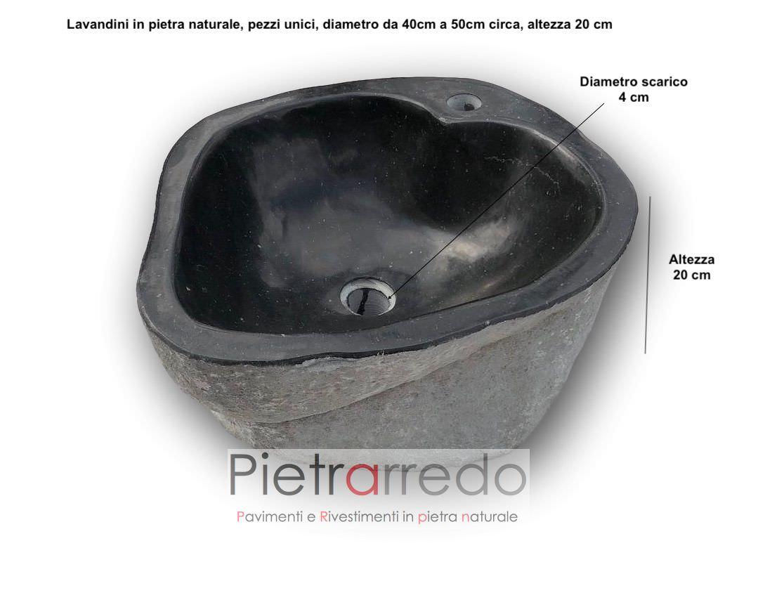 Lavandino in pietra sasso con rubineto attacco in pietra pietrarredo prezzo sink tap bathroom price