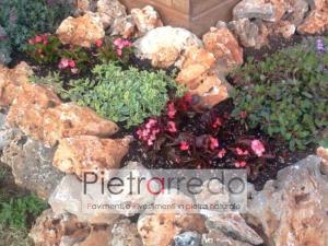 Pietre ornamentali da giardino roccioso beige formato grande pietra trani travertino stone city pietraredo milano prezzo costi