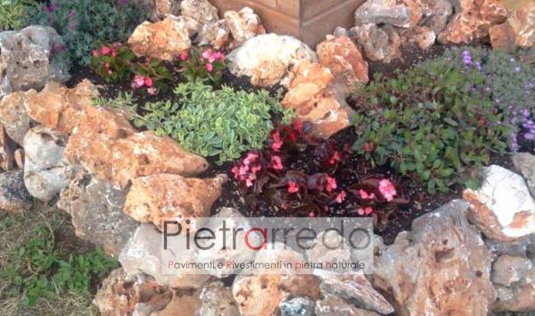 Pietre ornamentali da giardino roccioso beige formato grande pietra trani travertino stone city pietraredo milano prezzo costi