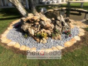 aiuola con pietra ornamentale giardino aiuola prezzo stone garden pietrarredo milano