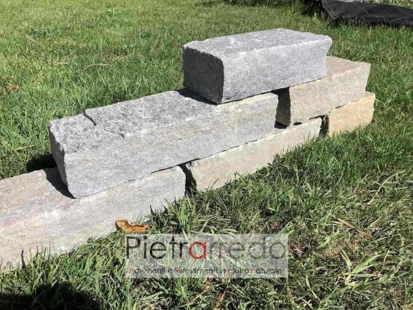 binderi luserna 6-8cm colore misto grigio prezzo costo pietrarredo milano blocchetti per aiuole mattoncini