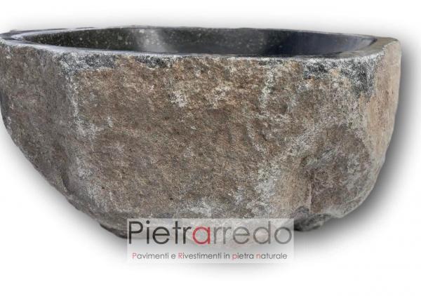 blocco di pietra stone grezzo rustico per lavandino bagno lavello vasca scarico acqua pietrarredo milano prezzo