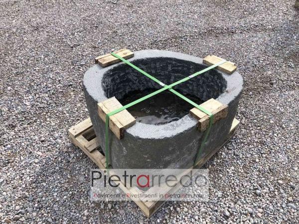 costo e prezzo per blocco di pietra sasso scavato in ciotolo di fiume bello per arredo giadino pietrarredo