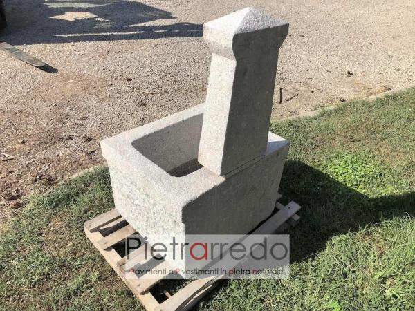 fontana lavabo in sasso pietra con torretta pietrarredo milano costo prezzo roma 60x50
