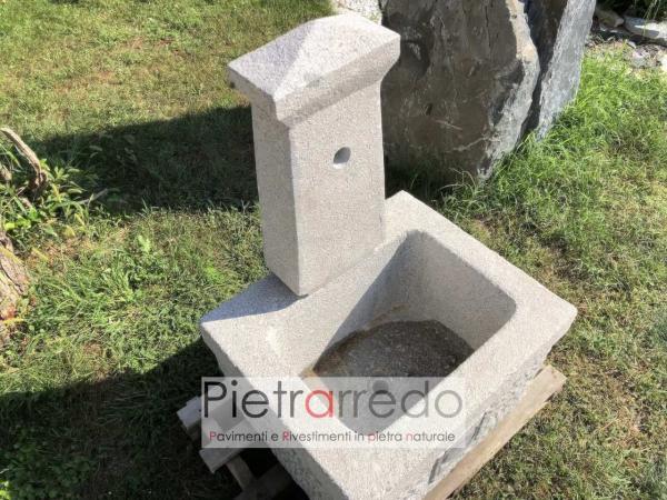 fontanella in sasso pietra grezza vera rustica bianca grigia pietrarredo milano costo