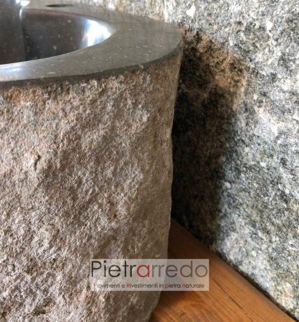 lavandini sasso grezzo pietra scavata rustico vecchio prezzo pietrarredo milano sink stone river price