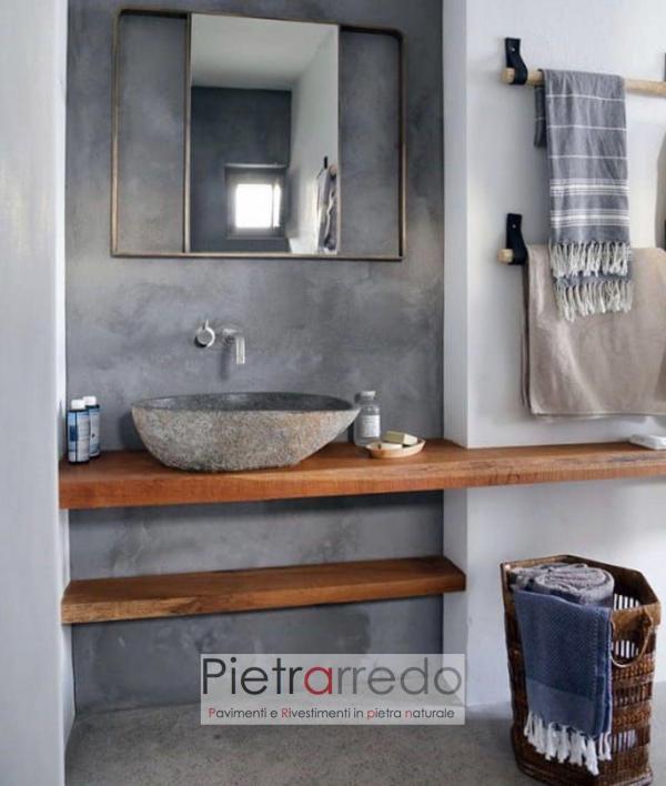 lavandino da bagno in sasso pietra naturale blocco scavato sink stone pietraredo prezzo price