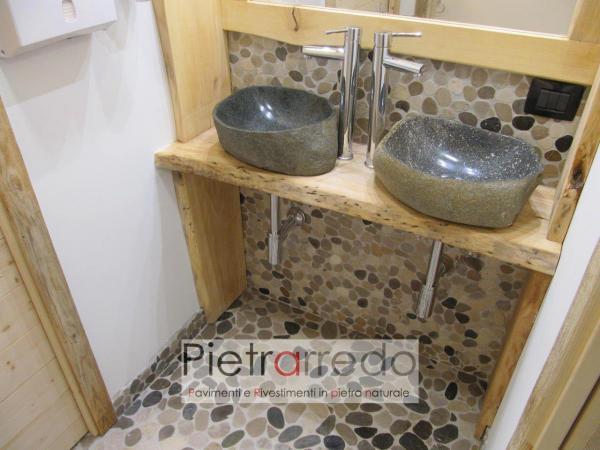 lavandino in sasso pietra scavata sinks bathroom offerta prezzo pietraredo milano stone river