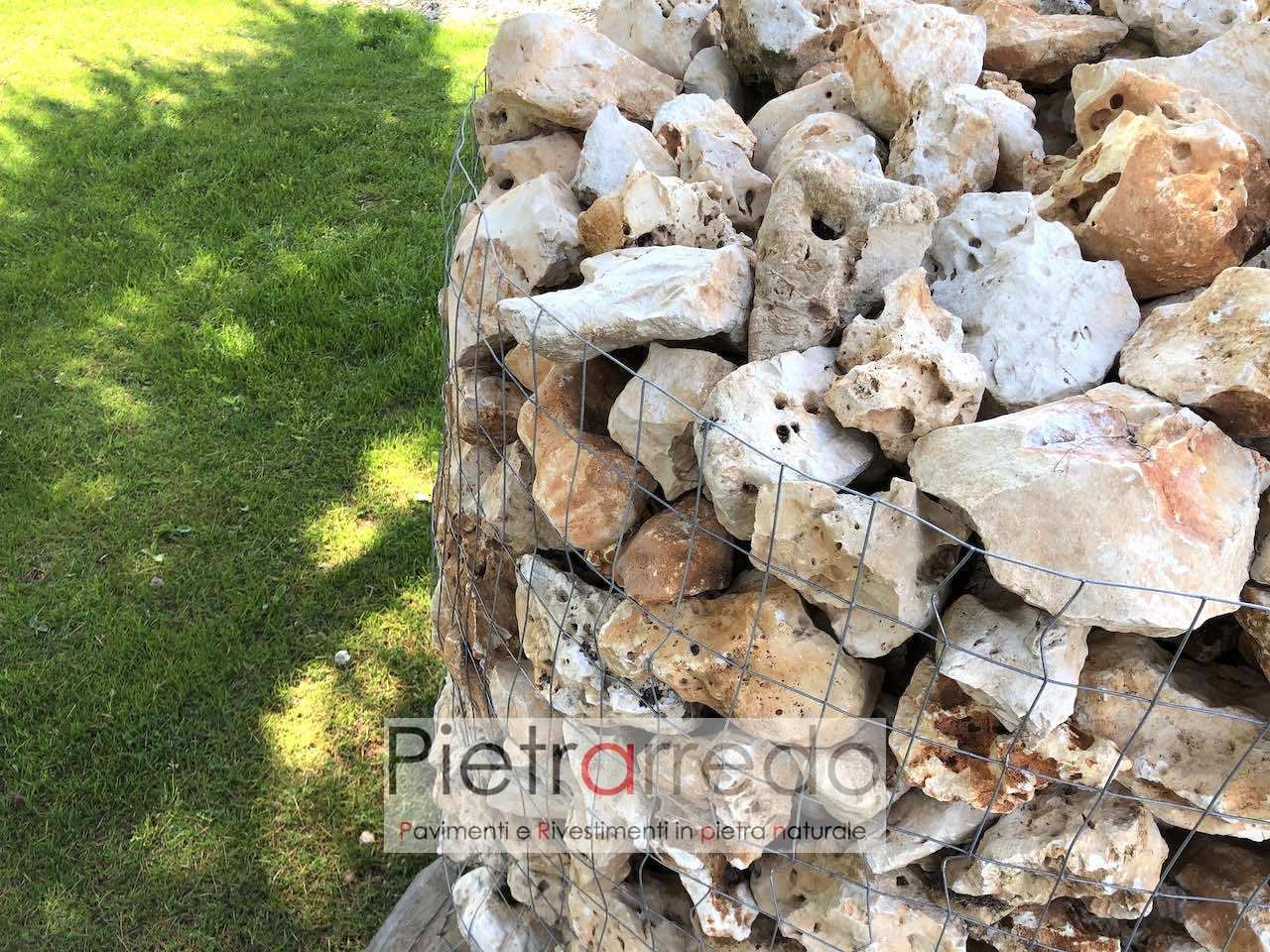pietra ornamentale da giardino media 20 cm beige contenimento bordure aiuole sasso grezzo roccia pietrarredo prezzo
