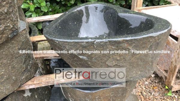 prezzo lavandino lavabo in sasso rustico grezzo elegante bagno pietrarredo milano