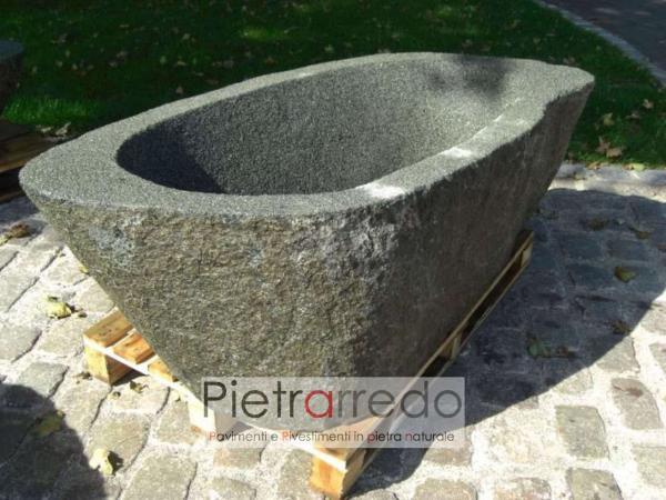 vasca gigante da giardino in sasso scavato pietra lavandino vasca da bagno prezzo pietrarredo milano costo