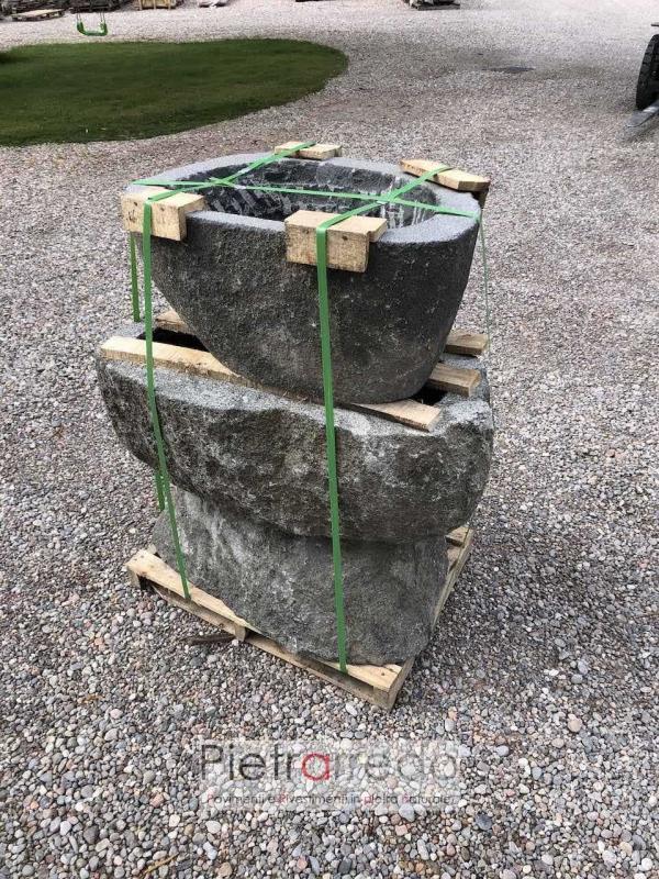vasche giganti in pietra sasso ciotolo alluvionale scavato a mano prezzo costi prezzo pietrarredo milano
