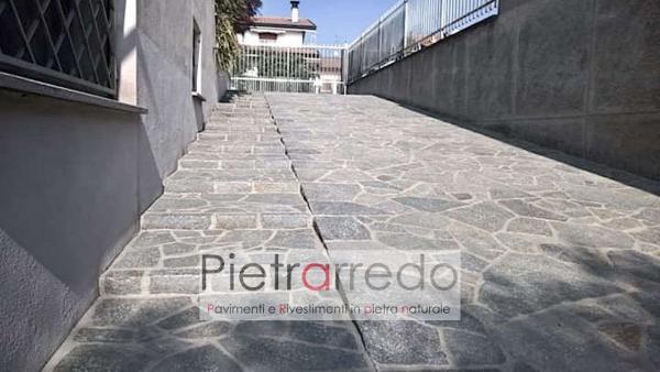 costi pavimentazione esterna cortile scivolo pietra naturale luserna prezzo costi blu grigio pietrarredo