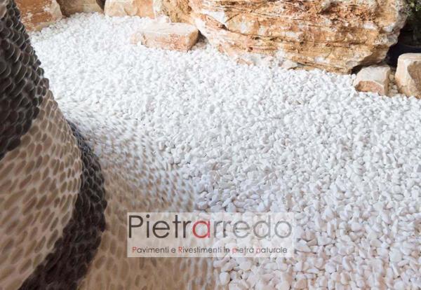 offerta e prezzi ciottolo per arredo giardino stone garden bianco puro pulito brillante thassos pietrarredo prezzo milano costi