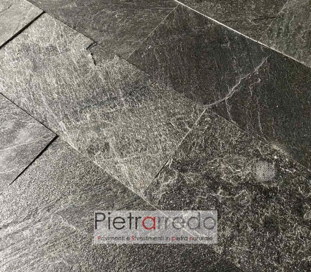 pavimento in pietra naturale piastrella 30x60cm oferta prezzo grigio nero brillantinata pietrarredo milano silver grey indiamn