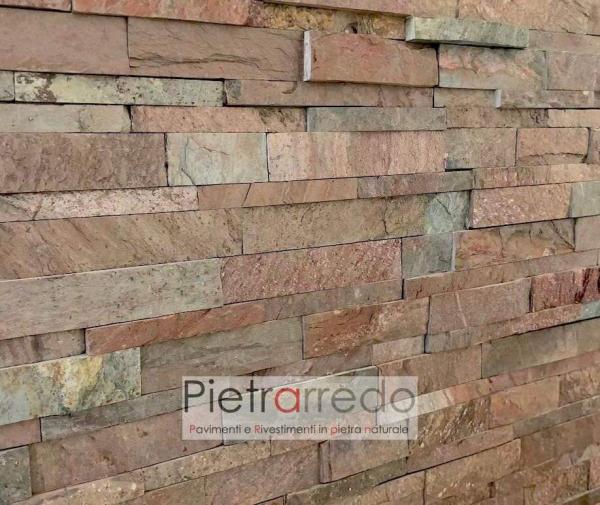 placche decorative in pietra naturale offerte copper scaglie rame rossicce metallo pietrarredo milano per pareti e facciate pietra