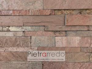 rivestimento in pietra copper ramato listelli metallizzati metallo corten ramato prezzo pietrarredo parete e facciata costo