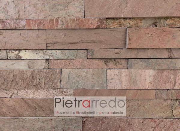 rivestimento in pietra copper ramato listelli metallizzati metallo corten ramato prezzo pietrarredo parete e facciata costo