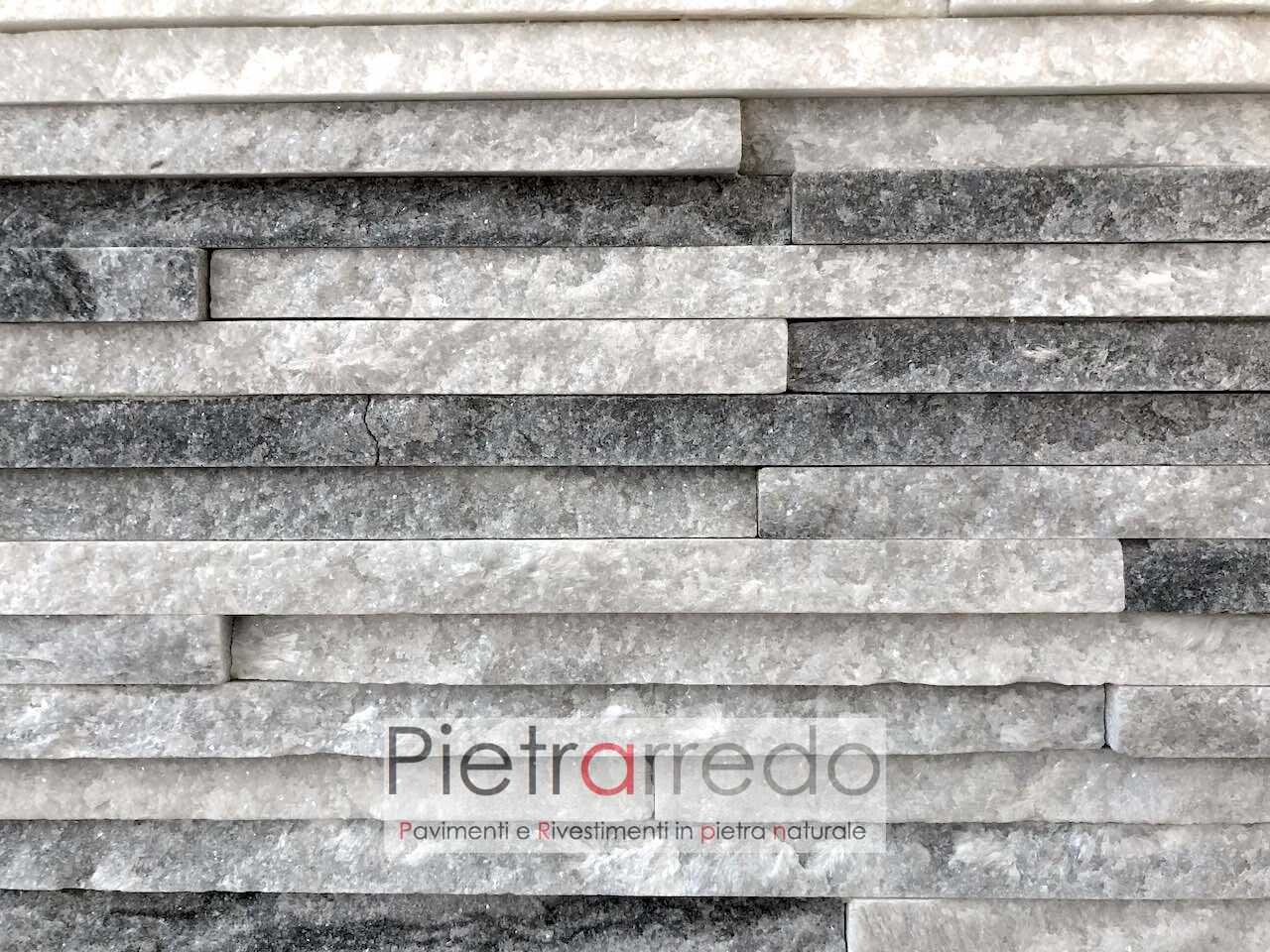 wall strips cloudy ghiaccio quarzite listelli pietra per parete wall pietrarredo prezzo schine