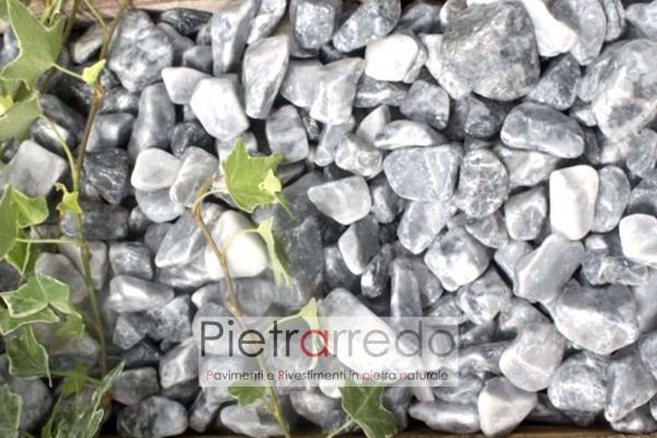 ice blue ciottolo decorative per aiuole e giardini stone garden zen granulato zandobbio prezzo pietrarredo mialno grigio chiaro elegante