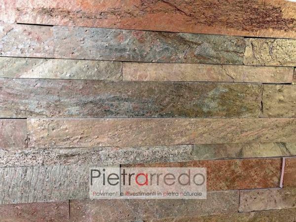 liste in pietra singole da rivestimeto pietrarredo copper rame rosso metallizzato prezzo costi pietrarredo milano