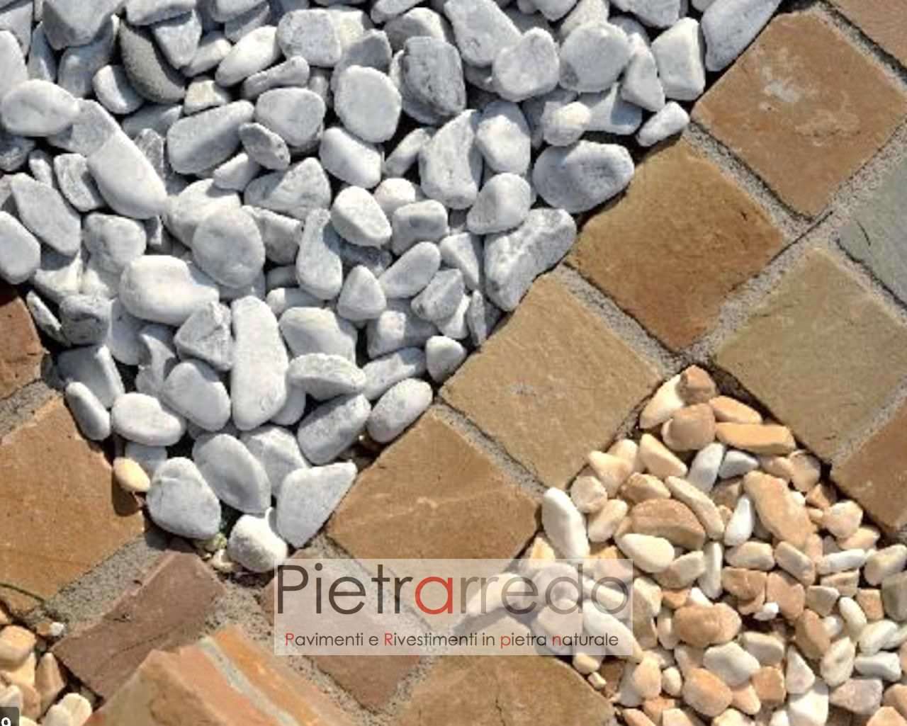 offerta ciottolo pebbles ice blue colore grigio chiaro arredo giardino pietraredo milano pietre per prati giardini