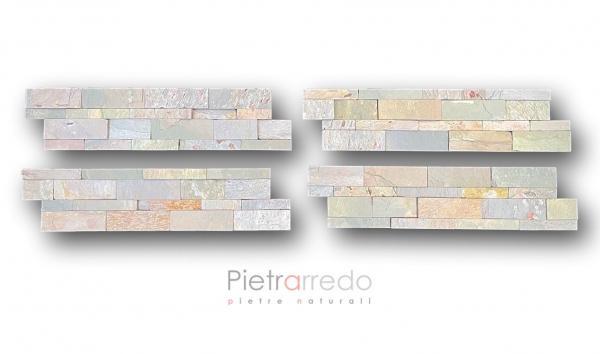 offerta listelli per muri e rivestimento facciata slate multicolor cladding slate pietrarredo Italy