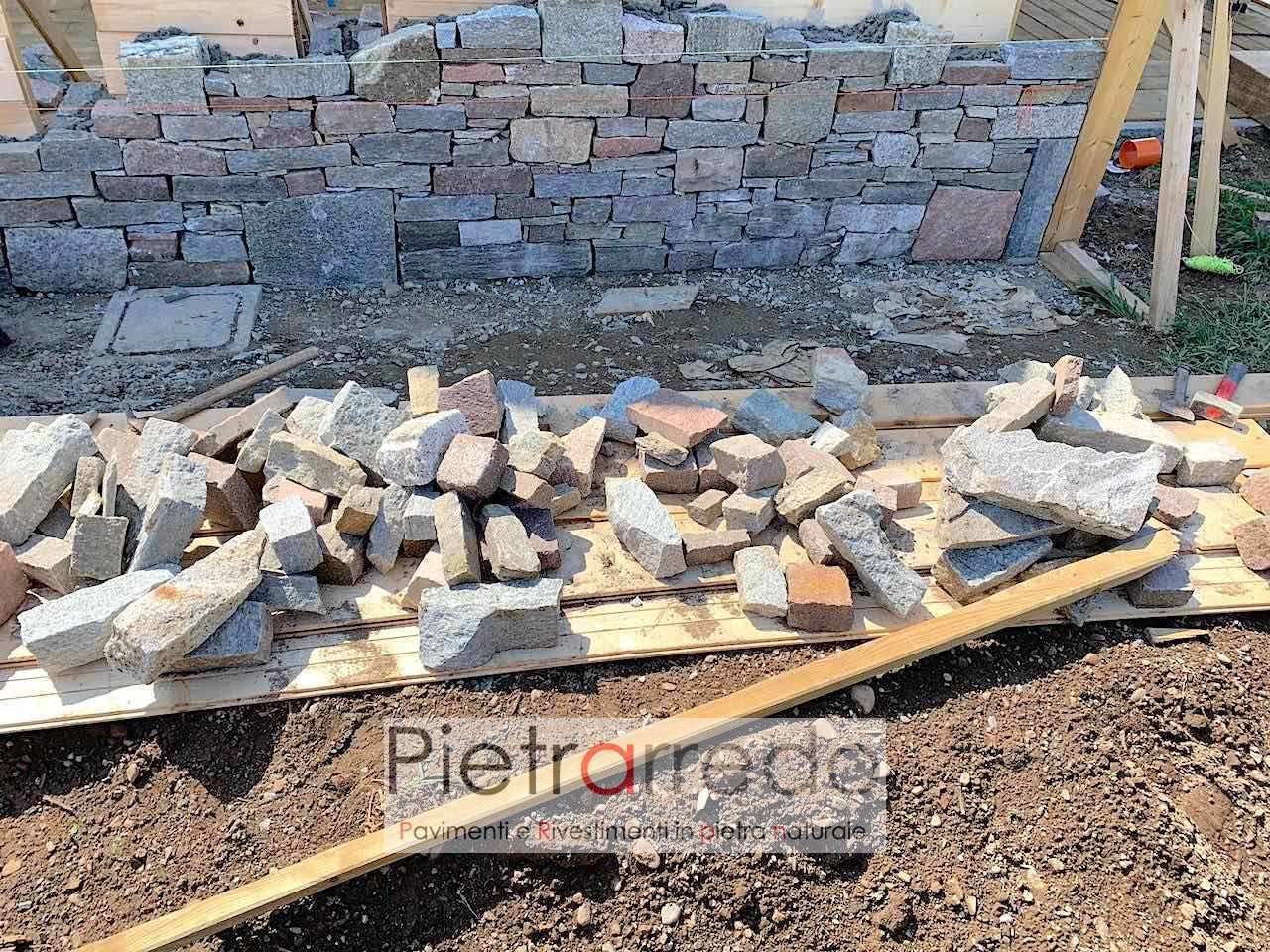 offerta muro in pietra con masselli blocchi grezzi offerta costo pietrarredo milano binderi listelli